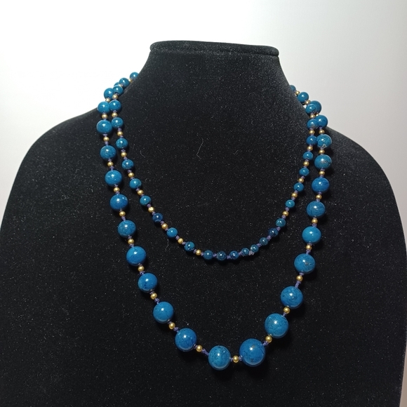 Natural Lapis Lazuli Graduated Bead Necklace 43 Inch Necklace see pictures for r - Picture 1 of 5